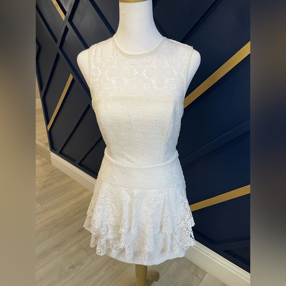 Bebe bridal white mini